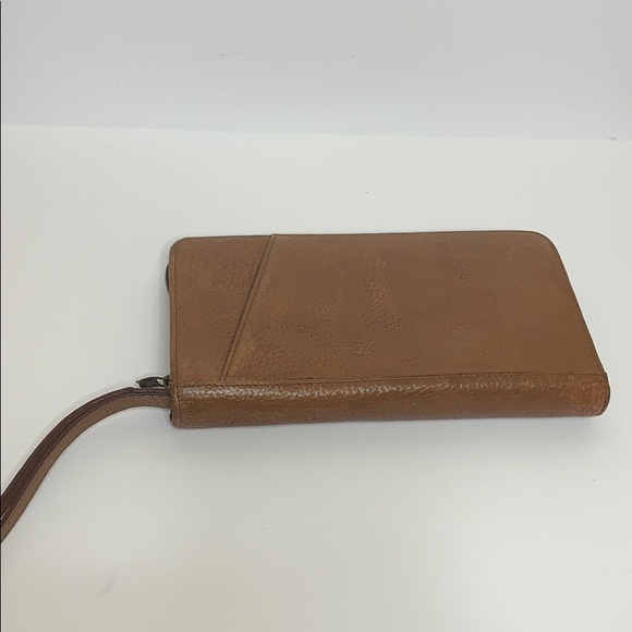 Brown Italian Leather | Business Office Zipper Portfolio Case | Binder Clutch - Picture 5 of 10